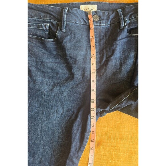 FRAME darker blue denim Le Crop Mini Boot jeans women's size 33 - Picture 8 of 12